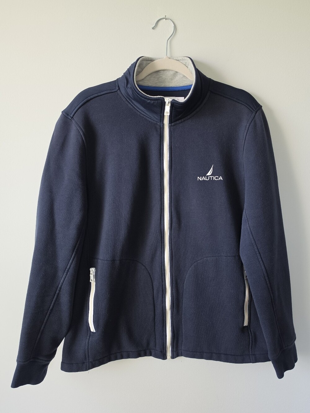 Nautica Navy Zip-Up Jacket with White Trim